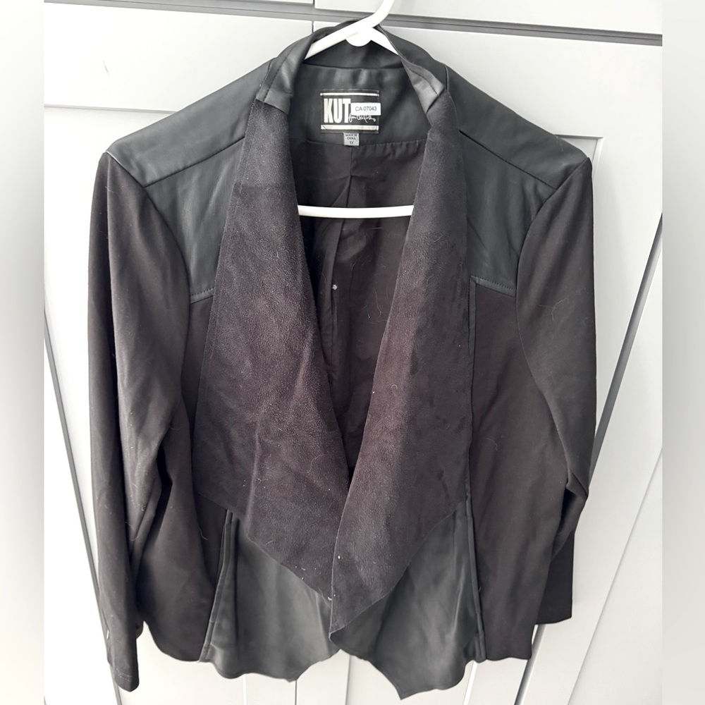 Black open front jacket